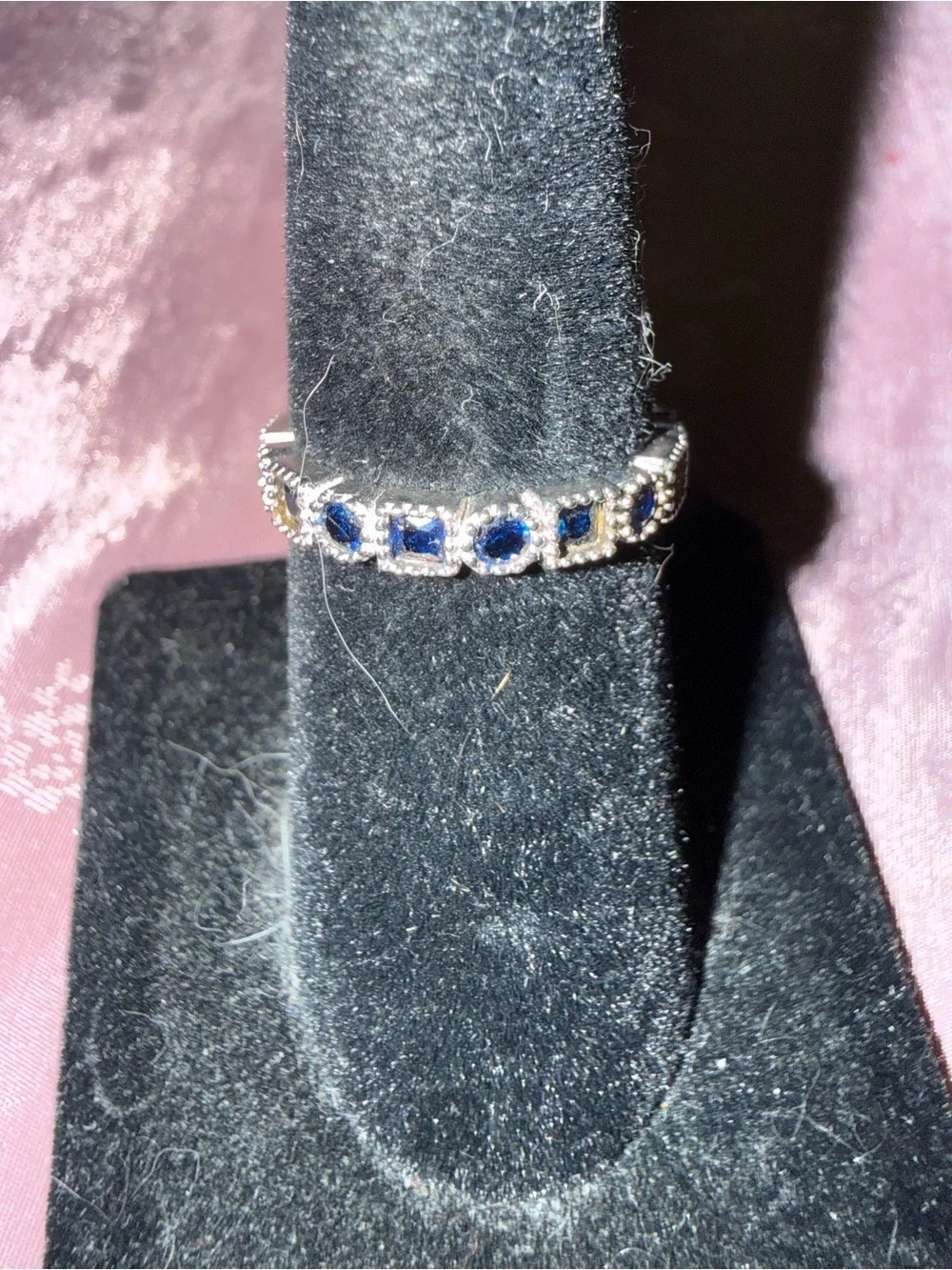 Sapphire-Accent sterling Silver Band Ring - Women Jewelry